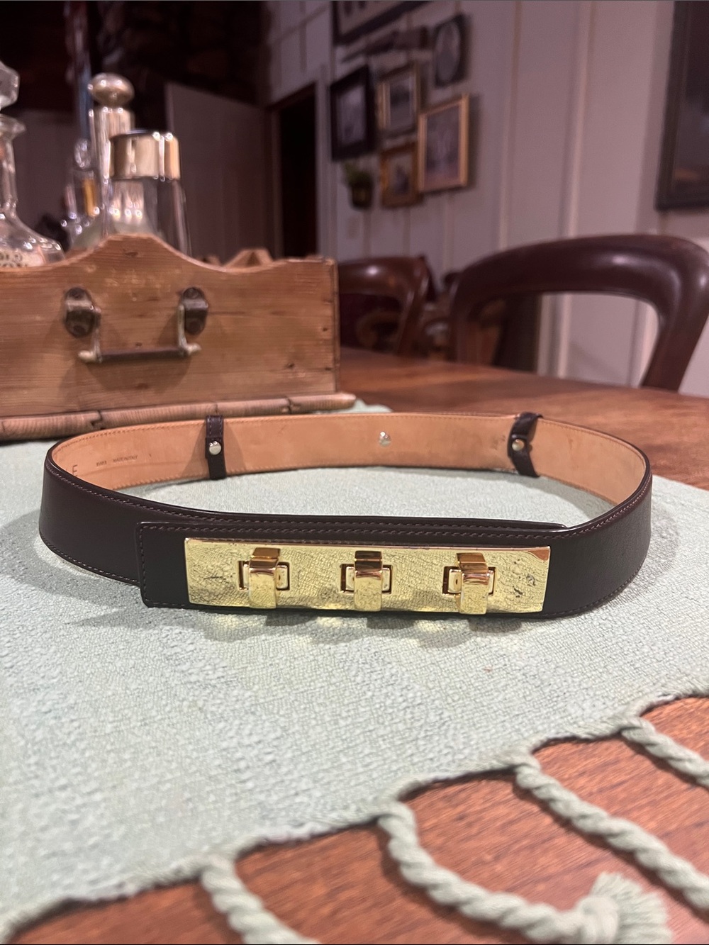 Carlisle Leather Belt with Turnlock Hardware